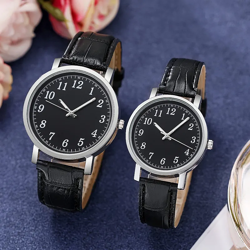 Minimalist Couple Analog Watches High-grade Leather Watch For Lover Casual Quartz Clock Classic Retro Wristwatch Lovers Gift