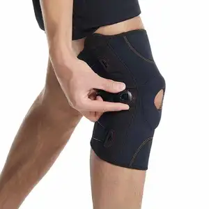 Deker lutut kompresi dapat diatur, tombol putar, penopang lutut dapat disesuaikan dengan pegas ganda tetap