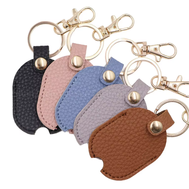 Simple Style PU Leather Eco-Friendly Durable Key Ring  Car Key Loop Replacement Key Cover Keychain for Women