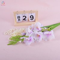 Bunga Gladiolus Buatan dari Kain Sutra dengan Sentuhan Nyata, Tangkai Bunga Palsu untuk Dekorasi Rumah dan Pernikahan