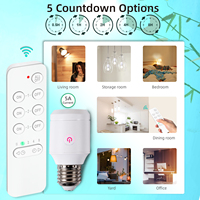 Prise d'ampoule télécommandée Kit d'interrupteur de prise de lumière sans fil Support de lumière à distance Base E26/E27 Sans câblage Charge LED 5A/500W