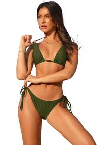 Pour les femmes Sexy licou Bikini ensembles imprimer Triangle string deux pièces effronté écologique séchage rapide <span class=keywords><strong>maillot</strong></span> <span class=keywords><strong>de</strong></span> <span class=keywords><strong>bain</strong></span> - Product Image 4