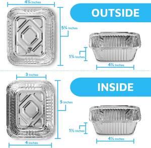 Barquette en aluminium de 450 ml avec couvercle en plastique cartonné, barquette jetable en aluminium de 1 lb, 8345, conteneur à emporter, NO2 R28L C10 REC14124I-2 - Product Image 2
