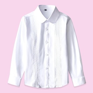 Chemises à manches longues en <span class=keywords><strong>coton</strong></span> blanc pour filles, uniformes scolaires du primaire, chemisiers blancs pour enfants plus âgés et de taille moyenne, printemps automne - Product Image 5