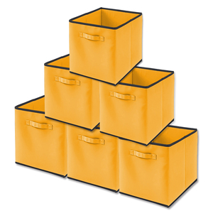 Waterproof storage box Collapsible Polyester fiber Organizer Fabric Cube Storage Bin Foldable Cloth Baskets for Shelves, 6 pack