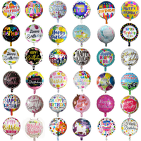 Nouveau design 18 pouces forme ronde joyeux anniversaire ballons à l'hélium jouets gonflables pour la décoration de fête