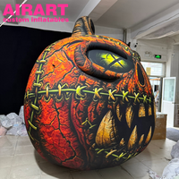 Têtes de morteaux gonflables aux prix d'usine, citrouille de Halloween gonflable réaliste en forme de crâne