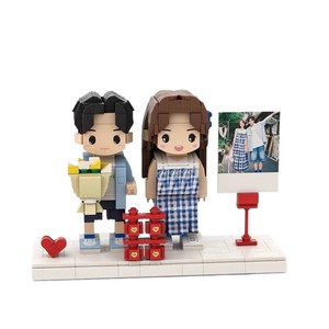 Tự làm thủ công xây dựng khối chân dung năm mới gia đình ảnh Thiết lập Mini con số xây dựng khối thiết kế đồ chơi búp bê món quà sinh nhật - Product Image 5