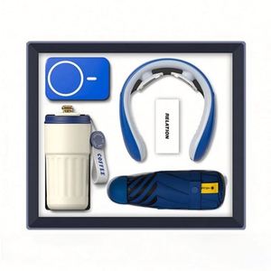 Custom Logo Silk Screen Printed Stainless Steel Paper <b>Box</b> <b>Gift</b> Set for Events Promotional Business <b>Gifts</b> Corporate - Product Image 1