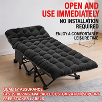 Lit de camping pliable personnalisable avec matelas épais, cadre en acier robuste, lit pliant pour une utilisation en extérieur et en intérieur