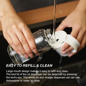 Distributeur d'huile en verre recyclé à ouverture automatique par gravité 350 ml, anti-fuite, <span class=keywords><strong>pour</strong></span> cuisine domestique - Product Image 6