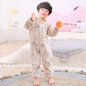 Barboteuse d'automne et d'hiver à la mode, épaisse et chaude avec fermeture éclair pour enfants, bébés, enfants, garçons et filles, vente en gros - Product Image 4