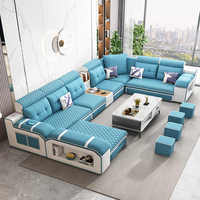 Canapé d'Angle Modulable Simple et Moderne avec Housse Lavable Anti-Griffures pour Chat, Tissu Non-Lavable pour Salon