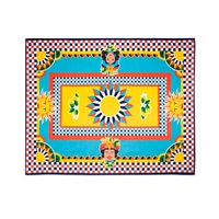 Nappe de table méditerranéenne tissée à motifs géométriques Excelsa, Sicilian Rhapsody, coton, 140x180 cm, multicolore, lavable