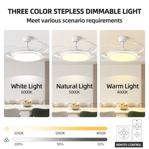 <span class=keywords><strong>Ventilador</strong></span> <span class=keywords><strong>de</strong></span> <span class=keywords><strong>Techo</strong></span> Retráctil con Luz LED para Decoración Moderna y Simple <span class=keywords><strong>de</strong></span> Sala <span class=keywords><strong>de</strong></span> Estar o Dormitorio - Product Image 6