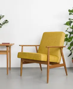 Phong cách Bắc Âu tối giản tự nhiên rắn khung gỗ vải phòng chờ Ghế bành Ghế phòng khách