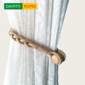 Confezione da 2 pezzi con chiusura magnetica per tenda Boho corda drappeggi con fibbia in legno resistente - Product Image 1