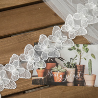 Mutiara Bordir Organza Renda Memangkas Pita Kain Applique Buatan Tangan Diy Kupu-kupu Putih untuk Gaun Pengantin Kerajinan Jahit
