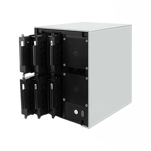 New Intel N100 NAS Storage Server Quad Core DDR5 4 Lan 2.5GbE 6 Bay M.2 NVME SATA HDD SSD Networking Storage