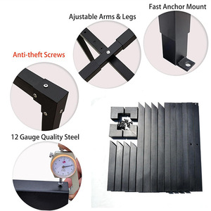 Jh-mech chống ăn mòn có thể điều chỉnh chiều cao và chiều rộng vòng hoặc hình vuông điều hòa không khí thép lồng AC an ninh lồng - Product Image 3