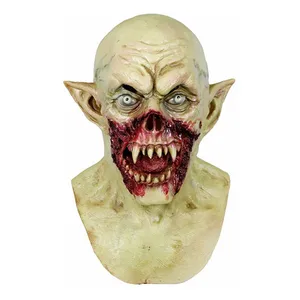 Wholesale Earthy yellow Vampire Mask Scary Dracula Monster Halloween Costume Party Horror Demon Zombie