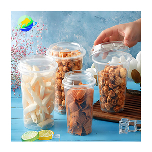 Tazas de palomitas de maíz de plástico desechables personalizadas, tazas de té de la leche de tamaño king, cubos de palomitas transparentes de PP gruesos, fabricantes - Product Image 1