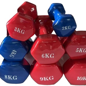 High Quality Gym Home Colorful Exercise Hexagonal Vinyl Cast Iron <b>Weight</b> Colorful Neoprene Coated PVC Dumbbells Set - Product Image 1
