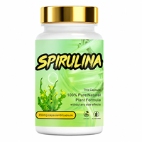 Capsules de spiruline naturelle 450 mg, complément alimentaire à base d'algues végétales, 60 capsules, fabricant OEM ODM
