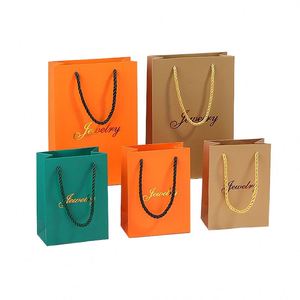 Sacs en papier personnalisés pour bijoux, boîtes de rangement de luxe pour ornements, sacs fourre-tout élégants en gros pour bagues et colliers - Product Image 1