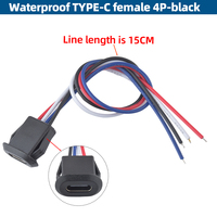 Connecteur USB Type-C femelle 4 broches pour châssis, pour câble d'extension USB-C étanche 4P à souder pour DIY