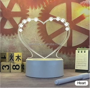 Diy LED creatives Pen rewrit lumineux blanc led tableau de notes 3d veilleuse lampe de table acrylique tableau d'écriture avec stylo - Product Image 3