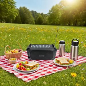 Radio solaire d'urgence Alecter avec haut-parleur Bluetooth, batterie 1200 mAh, portée 10 m, portable sans fil pour extérieur, 476 g, 66 mm, compatible carte TF/clé USB, camping - Product Image 6