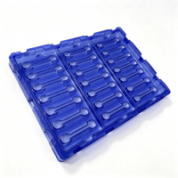 Plateau alvéolé transparent bleu en PET antistatique pour pièces électroniques d'atelier, emballage de stockage, dimensions personnalisées