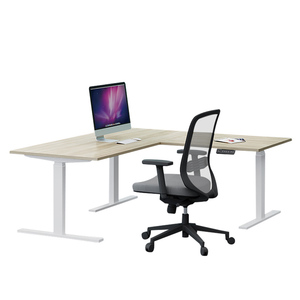 Marco de escritorio de ordenador de pie de altura ajustable en forma de L, mesa eléctrica inteligente de altura ajustable, escritorio de pie ergonómico de 3 patas - Product Image 1