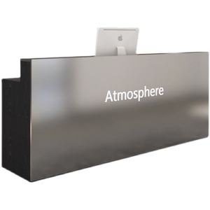 Mostrador de Recepción Dorado para Salón de Belleza, Mueble de Salón Curvo de Esquina, Mostrador de Recepción Pequeño, Mostrador de Recepción, Barra de Recepción - Product Image 6