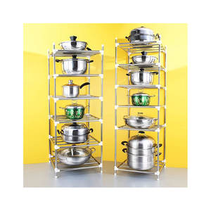 Support de rangement de cuisine Offre Spéciale Casseroles et poêles Organisateur de micro-ondes multifonction Support de <span class=keywords><strong>boulanger</strong></span> Simple avec poulie - Product Image 1