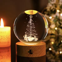 Boule de Cristal K9 Gravée au Laser 3D, Globe Galaxie Système Solaire avec Socle Lumineux LED, Modèle en Verre Décoratif, Technique Polie, Idée Cadeau