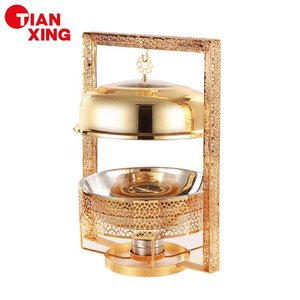 TIANXING Fournitures de banquet pour restaurants, Réchaud de buffet de luxe alimenté au combustible <span class=keywords><strong>en</strong></span> acier inoxydable, type arabe - Product Image 1