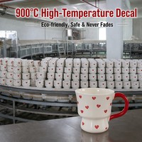 Nouvelles arrivées d'usine : Mignonne tasse en céramique rouge avec nœud, 330 ml, tasse à café en porcelaine, passe au micro-ondes, idéale comme cadeau de mariage