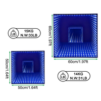 Igreslite 1.6/2ft Miroir interactif sans fil 3D magnétique LED pour piste de danse, discothèque, mariage, piste de danse LED portable