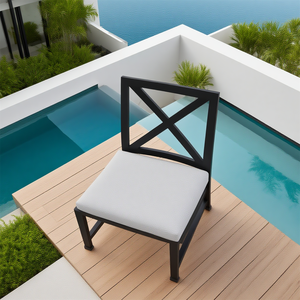 Bộ bàn ăn ngoài trời bằng nhôm 8 người | băng ghế mô-đun + Ghế cánh tay cong | sân thượng cao cấp & sử dụng cảnh biển - Product Image 4