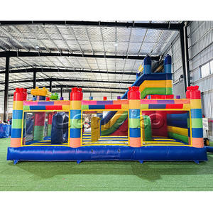 Inflable Acuático y Seco con Tobogán, Inflable Comercial con Tobogán, Bloques de Construcción, Casa de Brinco Combinada para Fiestas - Product Image 5