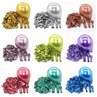 Décorations de mariage pour adultes, ballons en latex métalliques mats à l'hélium, décoration de fête d'anniversaire, 12 pouces, or, argent, noir