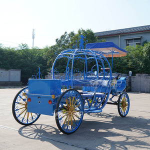 Carroza de Cenicienta de Metal Azul con Diseño de Calabaza, de Fabricación Especializada, para Transporte, ¡Gran Venta! - Product Image 1