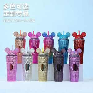 Mickey Mouse Design Straw Cup Double Wall Insulated Drink Bottle With Lid And Straw For Kids And Students - Product Image 1
