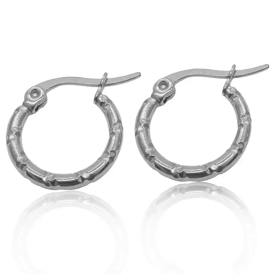 Usine En Gros En Acier Inoxydable Argent Hoop Boucles D'oreilles Femmes Indonésie Bijoux Fabricants Torsadé Corde Boucle D'oreille Cerceaux Or 18K