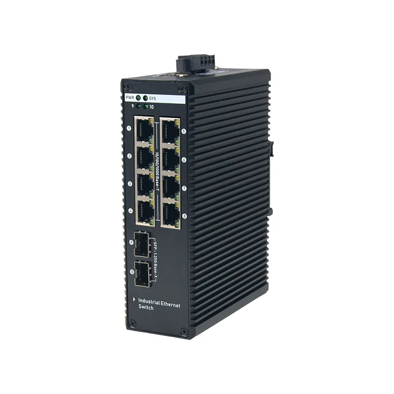 8-Port 10/100/1000Mbps Industri L2 Managed PoE Switch dengan 2 SFP Uplink IES7511-8PGE2GF-DC