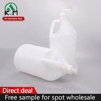 Bouteille en plastique HDPE de 1 gallon (3,8 L) ou 2 litres, blanche, étanche, personnalisée, pour shampoing ou détergent, avec pompe à pression