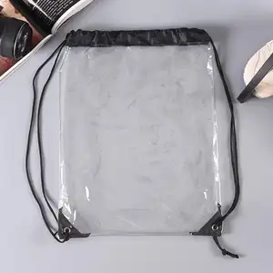 Colorful Thick PVC Transparent Drawstring Sport Swimwear Shoe Bags