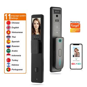 高续航图雅实时视频通话3D人脸识别智能锁对讲机内指纹智能摄像头门锁 - Product Image 1
